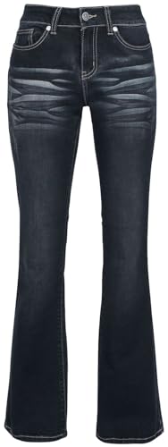 Black Premium by EMP Damen dunkelblaue Jeans mit Waschung und Schlag W31L30 von Black Premium by EMP