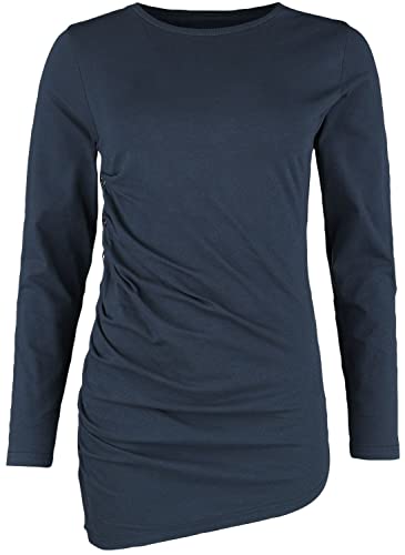 Black Premium by EMP Damen dunkelblaues Langarmshirt mit Raffungen S von Black Premium by EMP