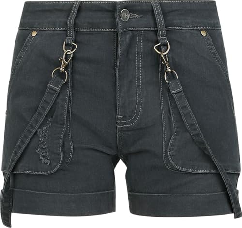 Black Premium by EMP Damen graue Shorts mit seitlichen Straps 27 von Black Premium by EMP