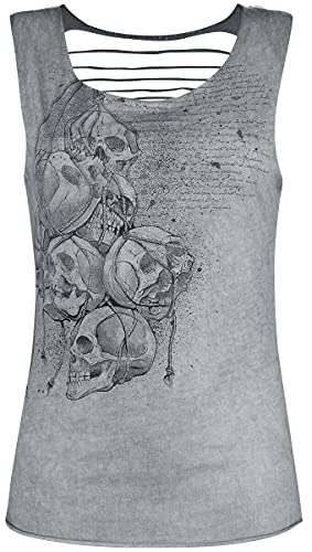 Black Premium by EMP Damen graues Top mit Cut-Outs und Print grau M von Black Premium by EMP