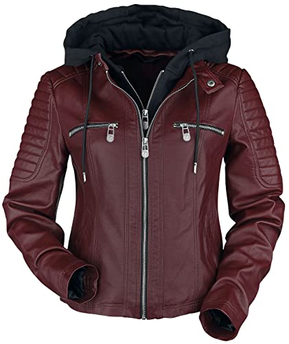 Black Premium by EMP Damen rote Kunstlederjacke mit Kapuze M von Black Premium by EMP