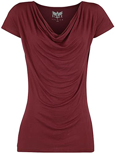 Black Premium by EMP Damen rotes Basic T-Shirt mit Wasserfall-Auschnitt 3XL von Black Premium by EMP