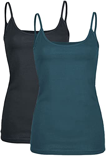 Black Premium by EMP Damen schwarz-Blaue Tops im Doppelpack L von Black Premium by EMP