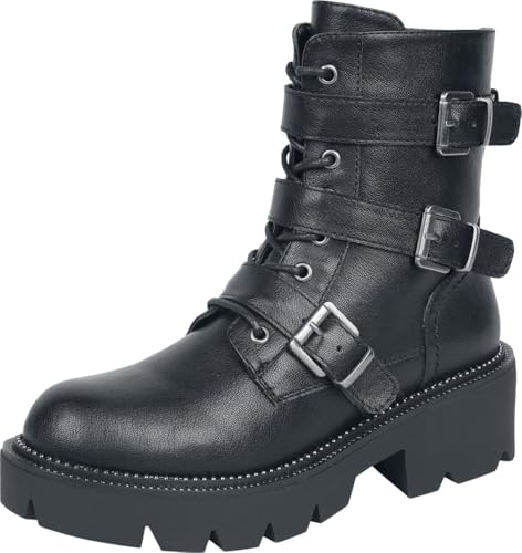 Black Premium by EMP Damen schwarze Boots mit Reißverschluss und Schnürung EU37 von Black Premium by EMP