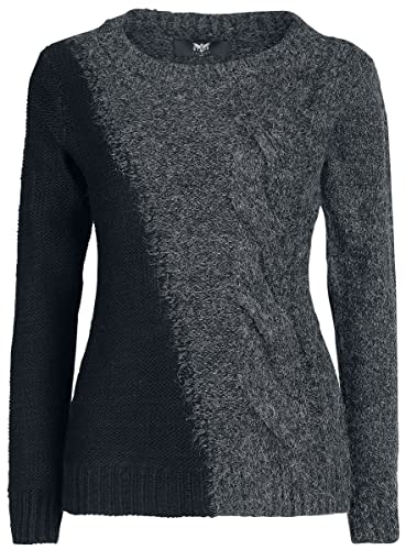 Black Premium by EMP Damen schwarz-Grauer Strickpullover S von Black Premium by EMP