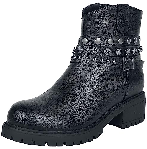 Black Premium by EMP Damen schwarze Boots mit Schnallen und Nieten EU37 von Black Premium by EMP