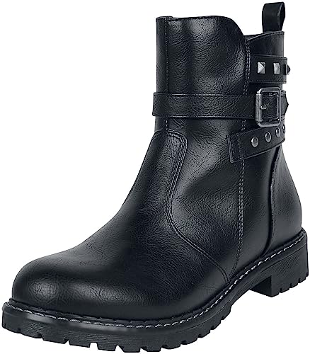 Black Premium by EMP Damen schwarze Boots mit Schnallen und Nieten EU39 von Black Premium by EMP