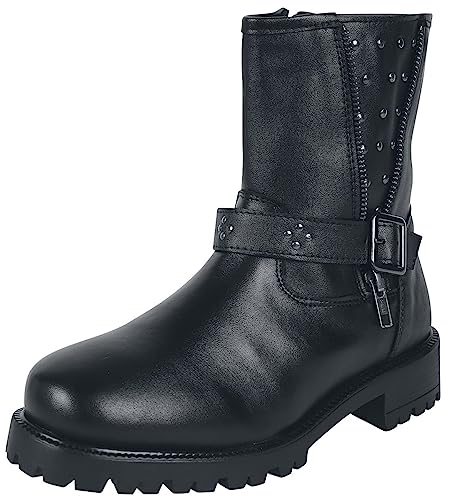 Black Premium by EMP Damen schwarze Boots mit Schnallen und Nieten EU40 von Black Premium by EMP