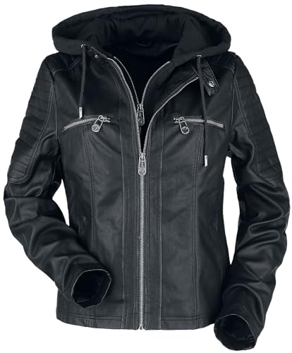 Black Premium by EMP Damen schwarze Kunstlederjacke im Biker-Style 3XL von Black Premium by EMP