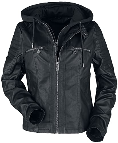 Black Premium by EMP Damen schwarze Kunstlederjacke im Biker-Style M von Black Premium by EMP