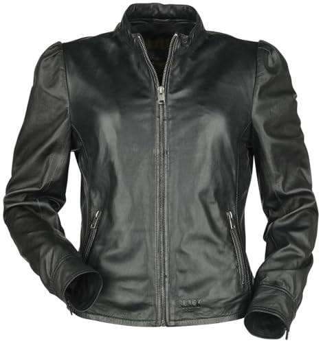 Black Premium by EMP Damen schwarze Lederjacke mit Stehkragen L von Black Premium by EMP