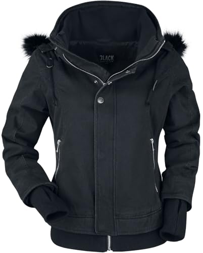 Black Premium by EMP Damen schwarze Winterjacke mit Fell-Kapuze 5XL von Black Premium by EMP