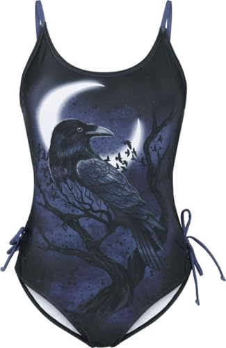 Black Premium by EMP Damen schwarzer Badeanzug im Moon and Raven Look XL von Black Premium by EMP
