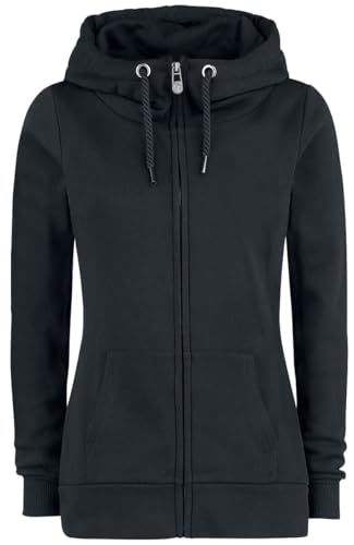 Black Premium by EMP Damen schwarzer Basic Kapuzenzipper - Klassischer Hoodie mit Reißverschluss und Taschen XXL von Black Premium by EMP
