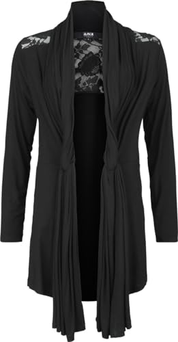 Black Premium by EMP Damen schwarzer Cardigan mit Knotendetails XL von Black Premium by EMP