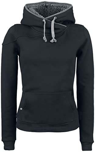 Black Premium by EMP Damen schwarzer Hoodie mit hohem Kragen L von Black Premium by EMP