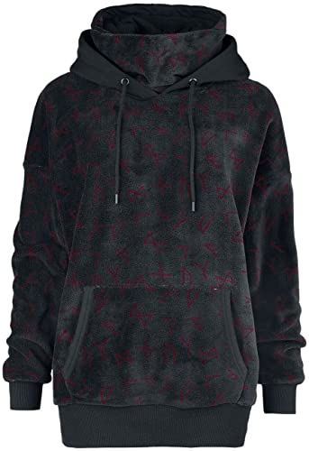 Black Premium by EMP Damen schwarzer Kapuzenpullover mit integriertem Kragen M von Black Premium by EMP