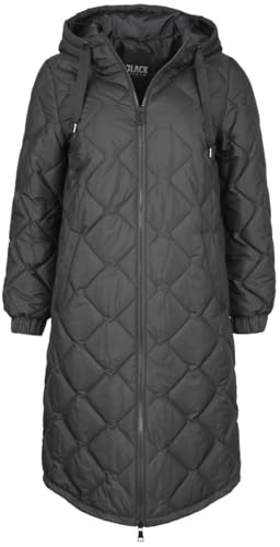 Black Premium by EMP Damen schwarzer Steppmantel mit Rautensteppung M von Black Premium by EMP
