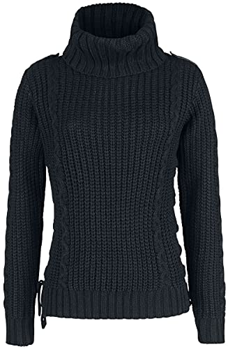 Black Premium by EMP Damen schwarzer Strickpullover mit Labelprint M von Black Premium by EMP