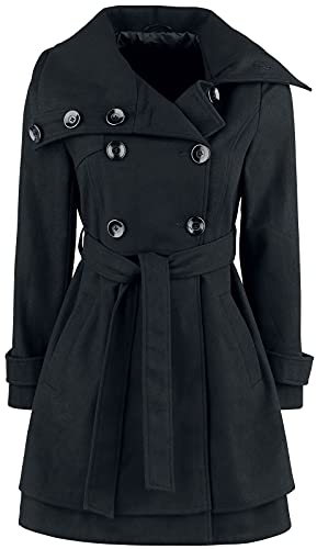 Black Premium by EMP Damen schwarzer Wintermantel mit breitem Kragen 4XL von Black Premium by EMP