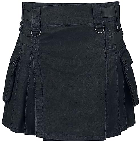 Black Premium by EMP Damen schwarzer kiltähnlicher Rock M von Black Premium by EMP