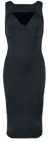 Black Premium by EMP Damen schwarzes Kleid mit Double Layer Optik XL von Black Premium by EMP