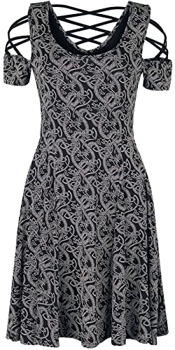 Black Premium by EMP Damen schwarzes Kleid mit Schnürung und keltischem Print XL von Black Premium by EMP