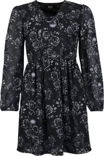 Black Premium by EMP Damen schwarzes Kleid mit Skull und Roses Alloverprint L von Black Premium by EMP