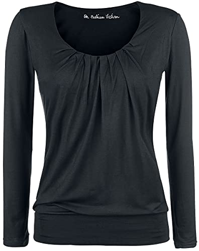 Black Premium by EMP Damen schwarzes Langarmshirt mit Raffungen M von Black Premium by EMP