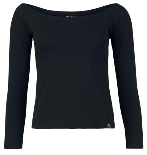 Black Premium by EMP Damen schwarzes Langarmshirt mit U-Boot-Ausschnitt M von Black Premium by EMP