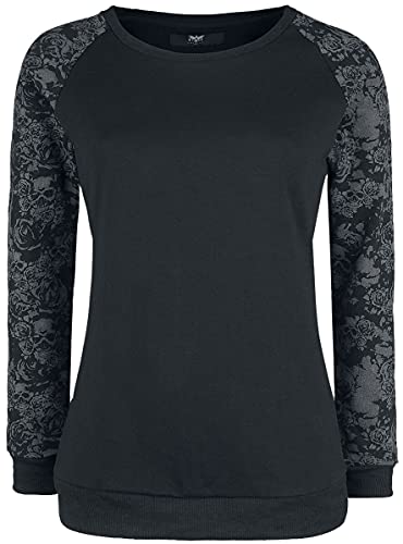 Black Premium by EMP Damen schwarzes Langarmshirt mit abgesetzten Ärmeln L von Black Premium by EMP