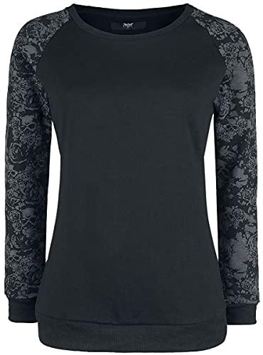 Black Premium by EMP Damen schwarzes Langarmshirt mit abgesetzten Ärmeln M von Black Premium by EMP