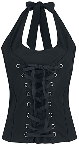 Black Premium by EMP Damen schwarzes Neckholder-Top mit Schnürung S von Black Premium by EMP