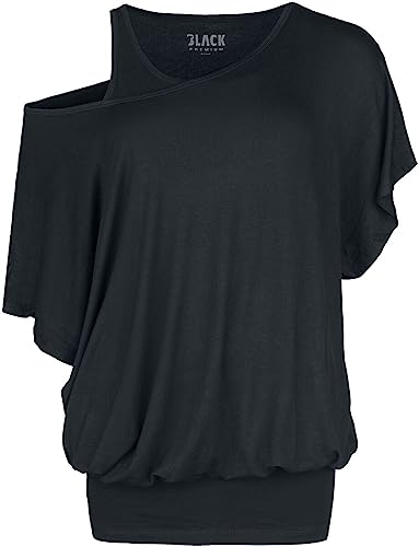 Black Premium by EMP Damen schwarzes T-Shirt im Double-Layer-Look L von Black Premium by EMP