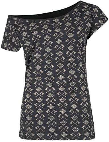 Black Premium by EMP Damen schwarzes T-Shirt mit Äxten und keltischen Knoten S von Black Premium by EMP