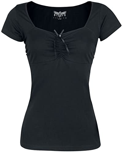 Black Premium by EMP Damen schwarzes T-Shirt mit Raffungen XXL von Black Premium by EMP