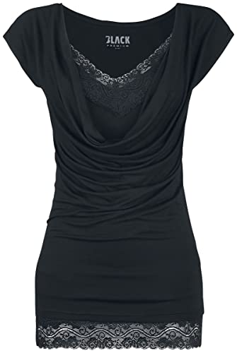 Black Premium by EMP Damen schwarzes T-Shirt mit Spitze 5XL von Black Premium by EMP