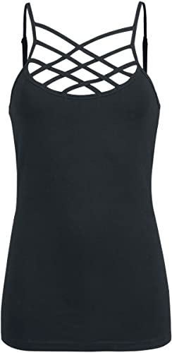 Black Premium by EMP Damen schwarzes Top mit Schnürung M von Black Premium by EMP