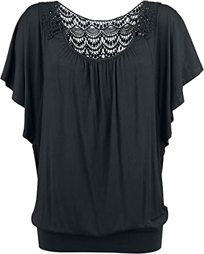 Black Premium by EMP Damen schwarzes lockeres T-Shirt mit Spitze 3XL von Black Premium by EMP