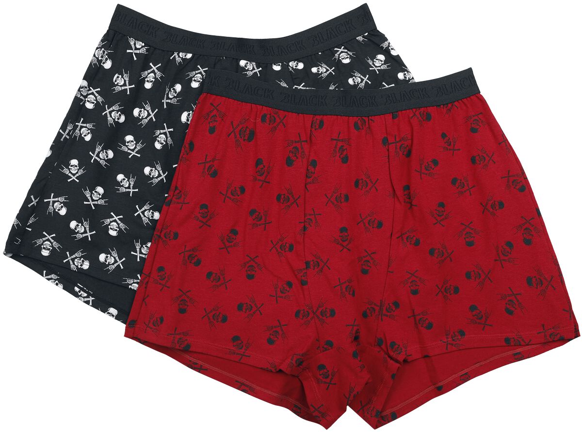 Black Premium by EMP Doppelpack Boxershorts mit Totenköpfen Boxershort-Set multicolor in L von Black Premium by EMP