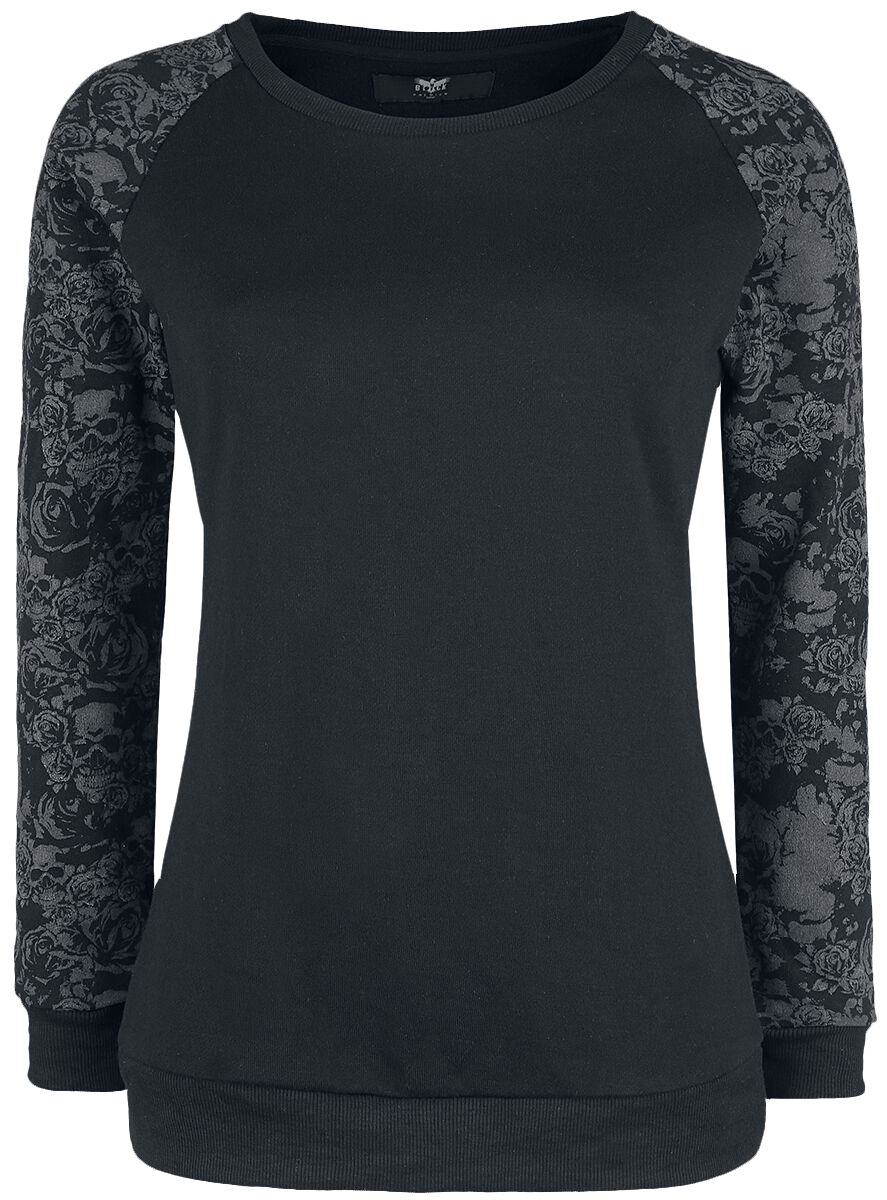 Black Premium by EMP - Gothic Sweatshirt - Skull & Roses - S bis XXL - für Damen - Größe L - schwarz von Black Premium by EMP