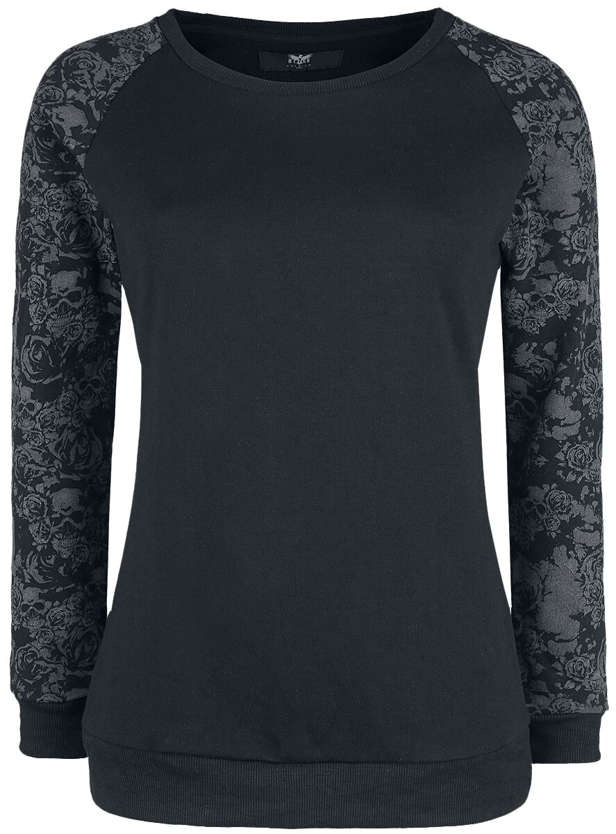 Black Premium by EMP - Gothic Sweatshirt - Skull & Roses - S bis XXL - für Damen - Größe M - schwarz von Black Premium by EMP