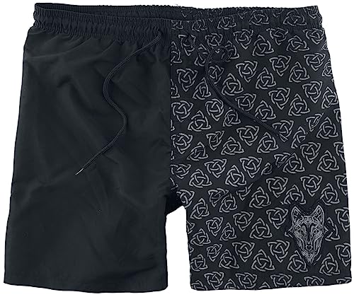 Black Premium by EMP Herren Schwarze Badeshorts mit keltischem Print M von Black Premium by EMP