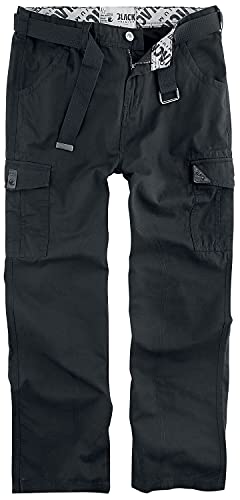 Black Premium by EMP Herren Schwarze Cargohose Ripstop - besonders reißfest - inklusive Gürtel XXL von Black Premium by EMP