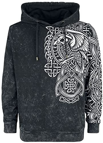 Black Premium by EMP Herren anthrazitfarbener Kapuzenpullover mit keltischem Print M von Black Premium by EMP