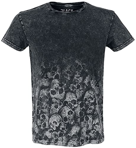 Black Premium by EMP Herren dunkelgraues T-Shirt mit Totenkopf-Print L von Black Premium by EMP