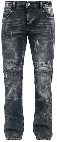 Black Premium by EMP Herren graue Jeans im Biker-Look mit stylischen Teilungsnähten W31L32 von Black Premium by EMP