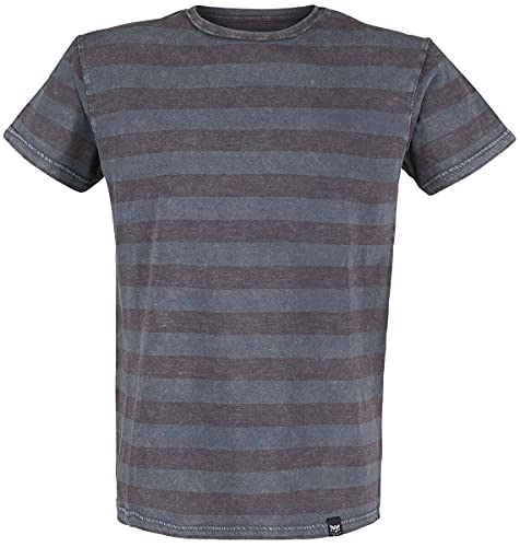 Black Premium by EMP Herren graues T-Shirt mit Querstreifen XXL von Black Premium by EMP