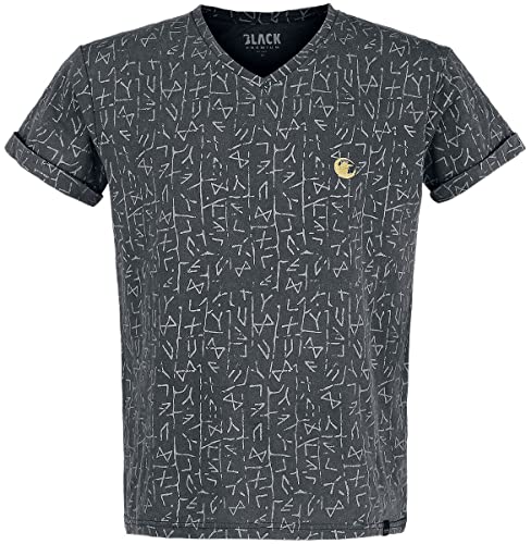 Black Premium by EMP Herren graues T-Shirt mit Rabenprint M von Black Premium by EMP