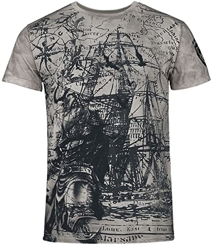 Black Premium by EMP Herren graues T-Shirt mit Wikinger-Print 5XL von Black Premium by EMP